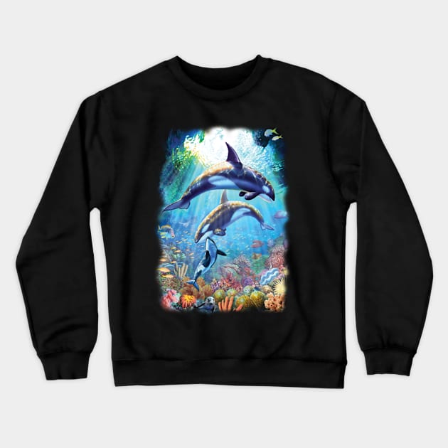 Family of Killer whales Crewneck Sweatshirt by KA Creative Design